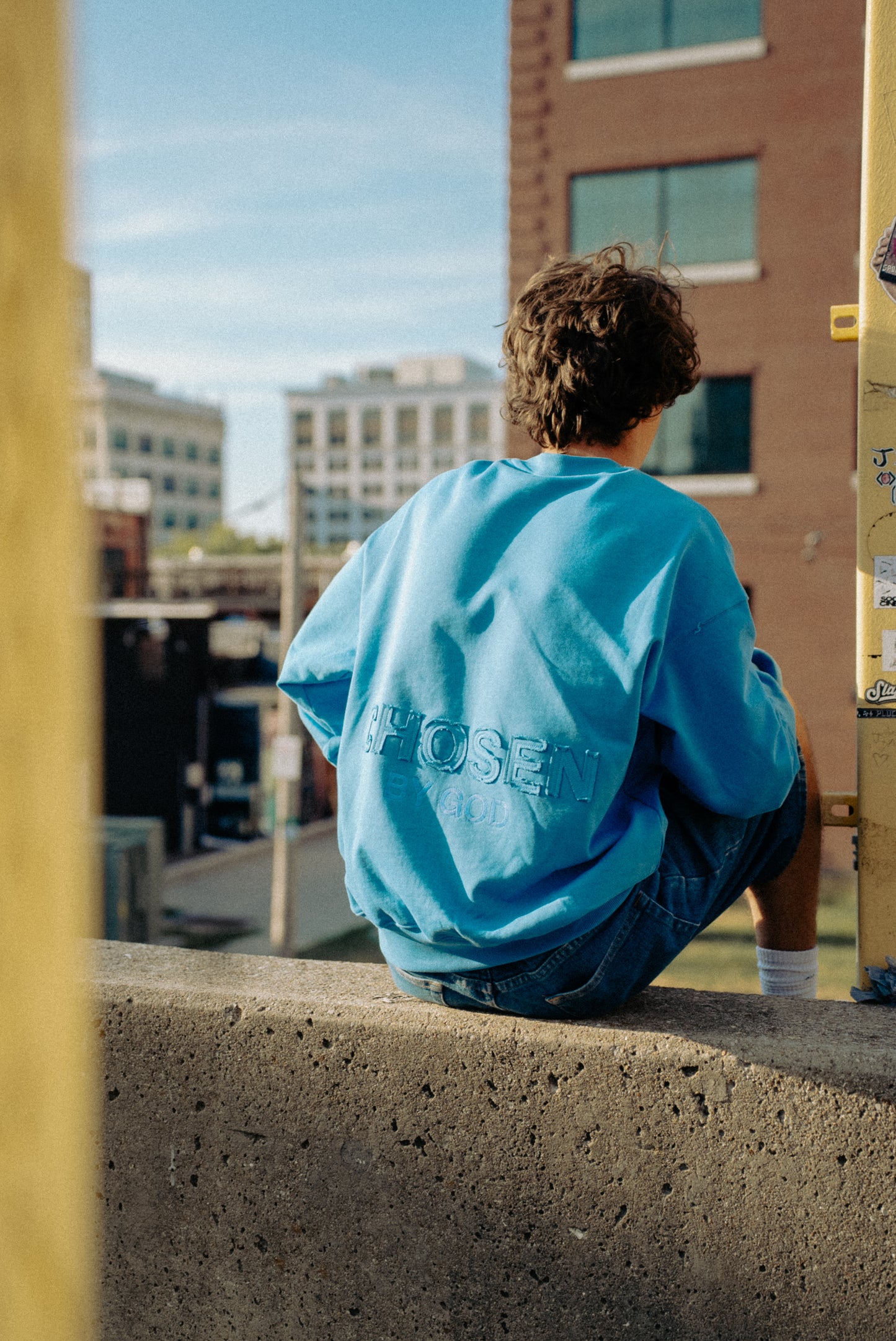 BLUE "CHOSEN BY GOD" CREWNECK