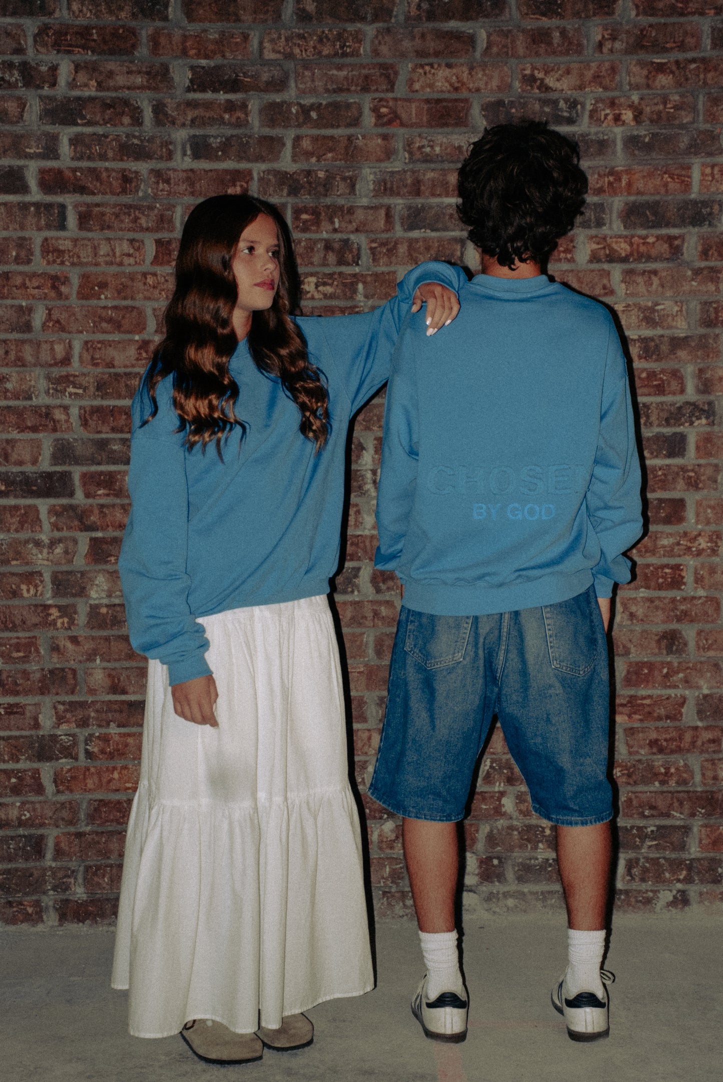 BLUE "CHOSEN BY GOD" CREWNECK