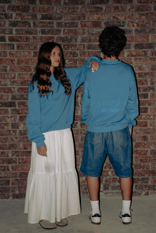 BLUE "CHOSEN BY GOD" CREWNECK